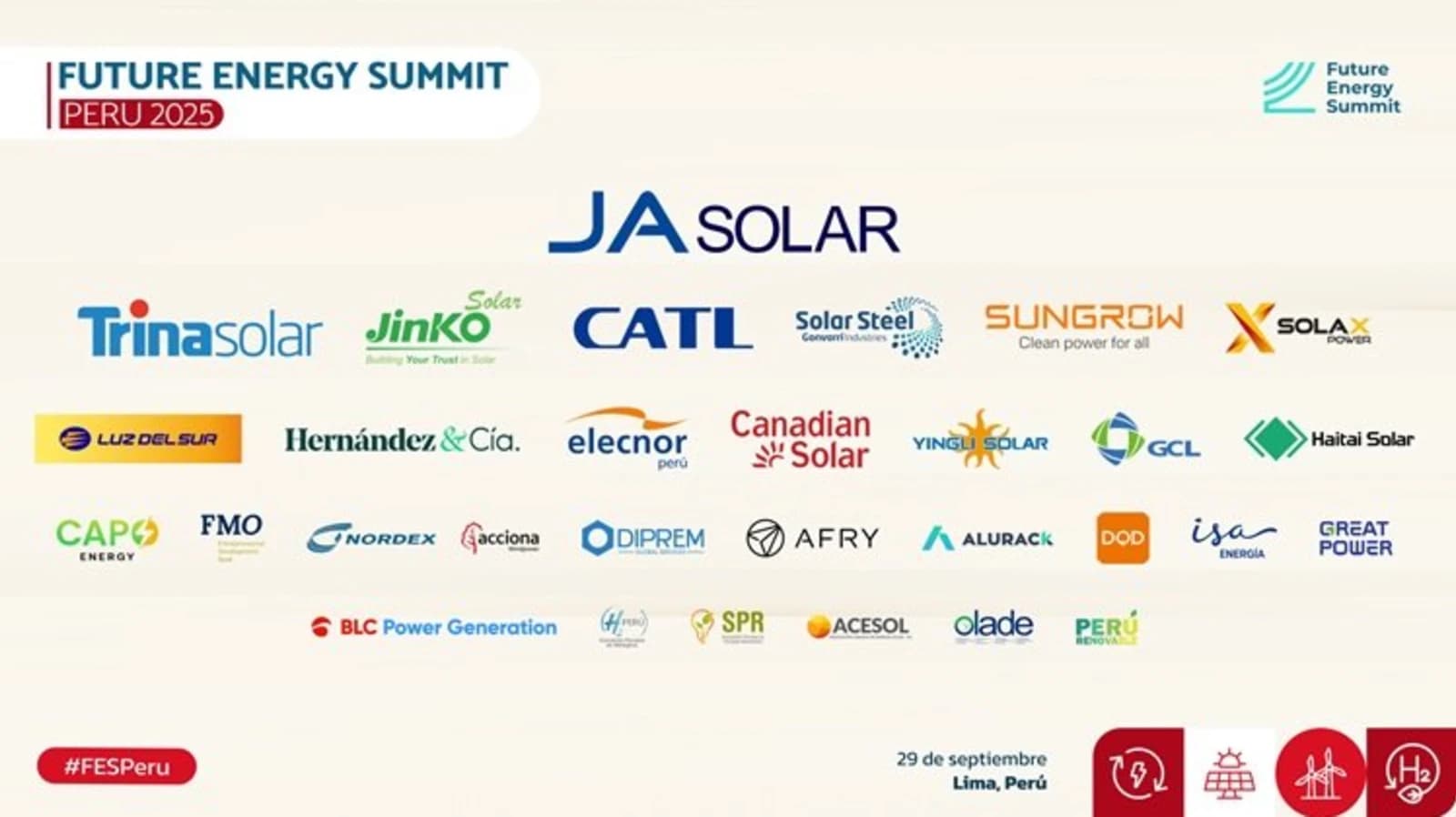 Leading companies in the renewable energy sector will meet at FES Peru 2025