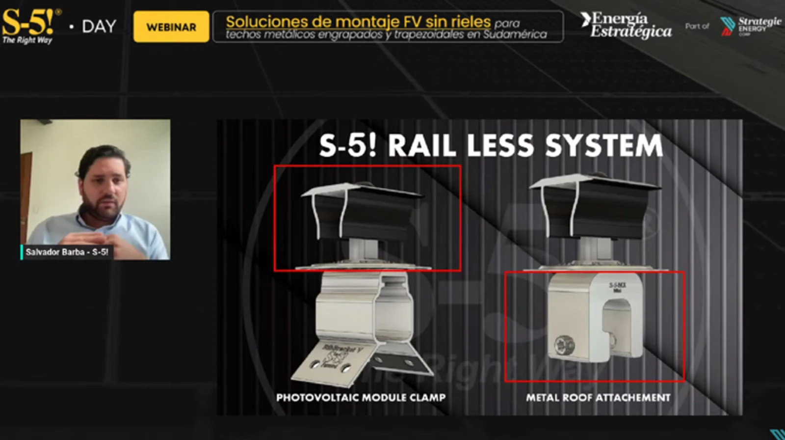 S-5! presented photovoltaic mounting solutions without rails or perforations for metal roofs