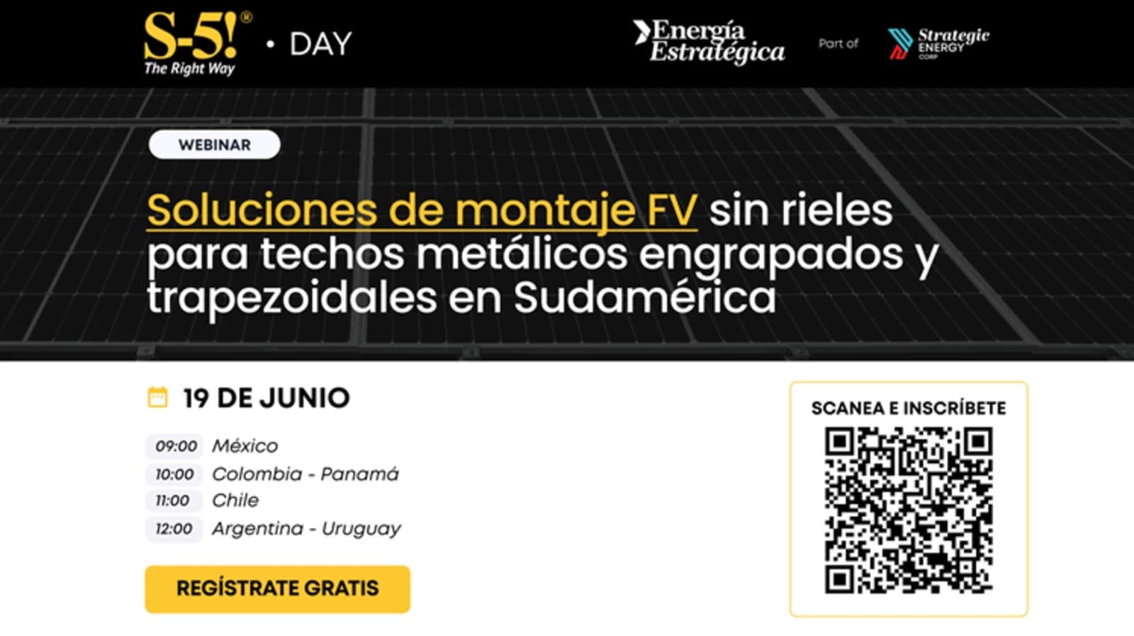 Es hoy: S-5! presentará soluciones para autoconsumo sin perforaciones en techos metálicos