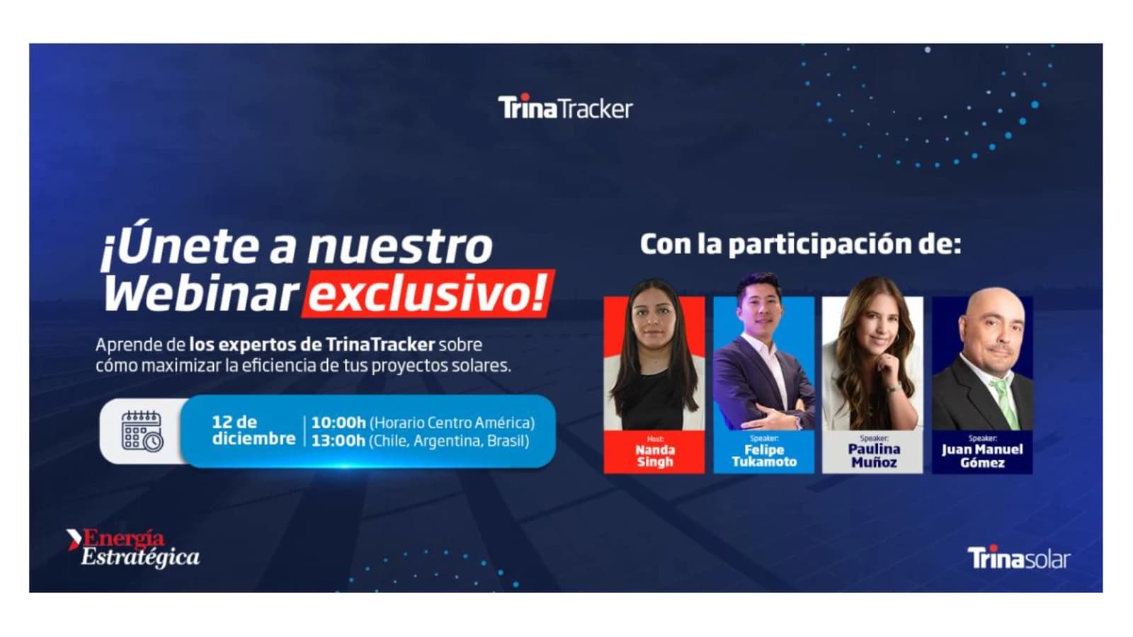 It's today: Trina Tracker webinar on the profitability and efficiency of photovoltaic projects