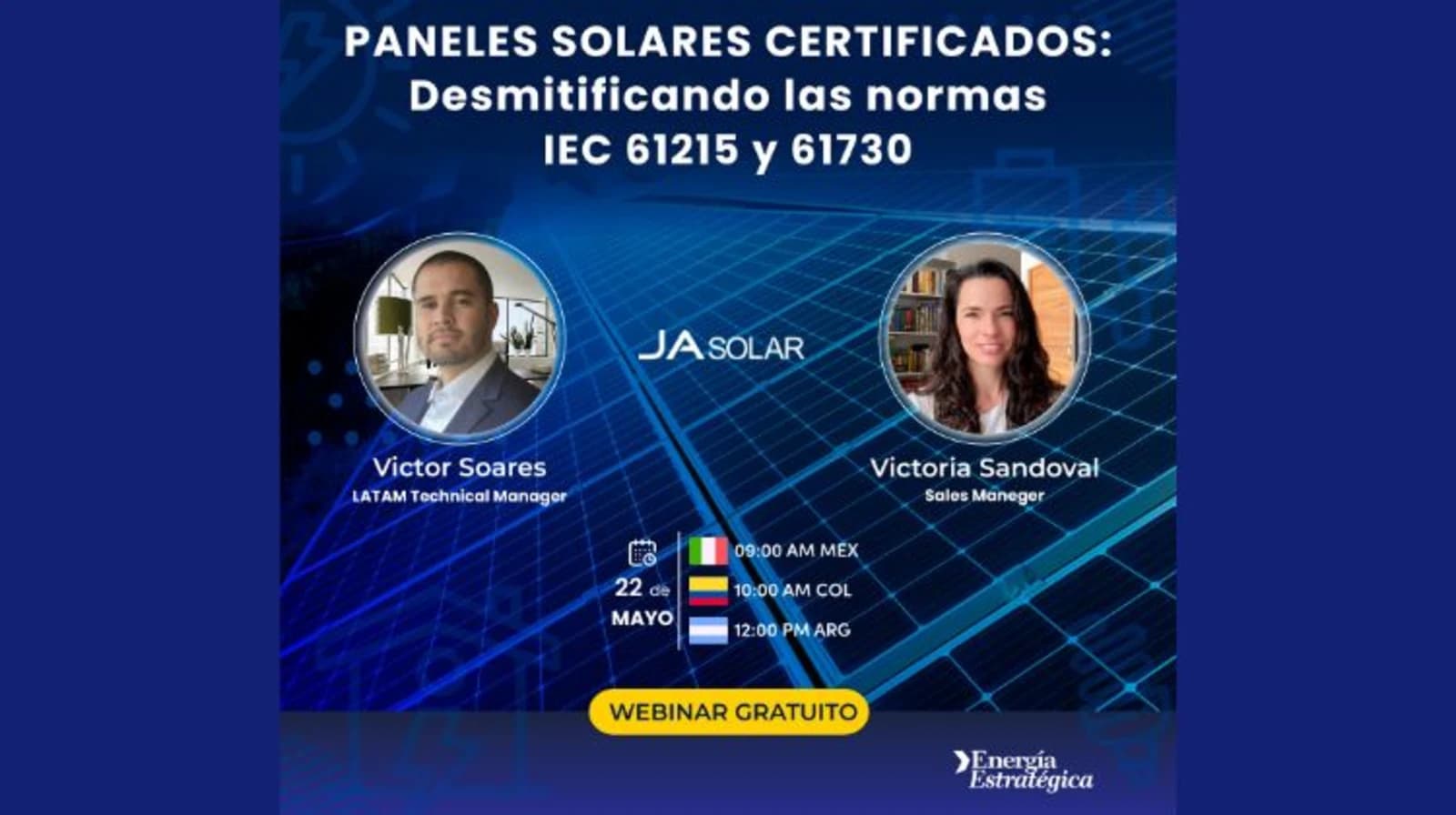 Na próxima semana, será realizado um webinar gratuito para desmistificar os padrões de certificação de painéis solares.