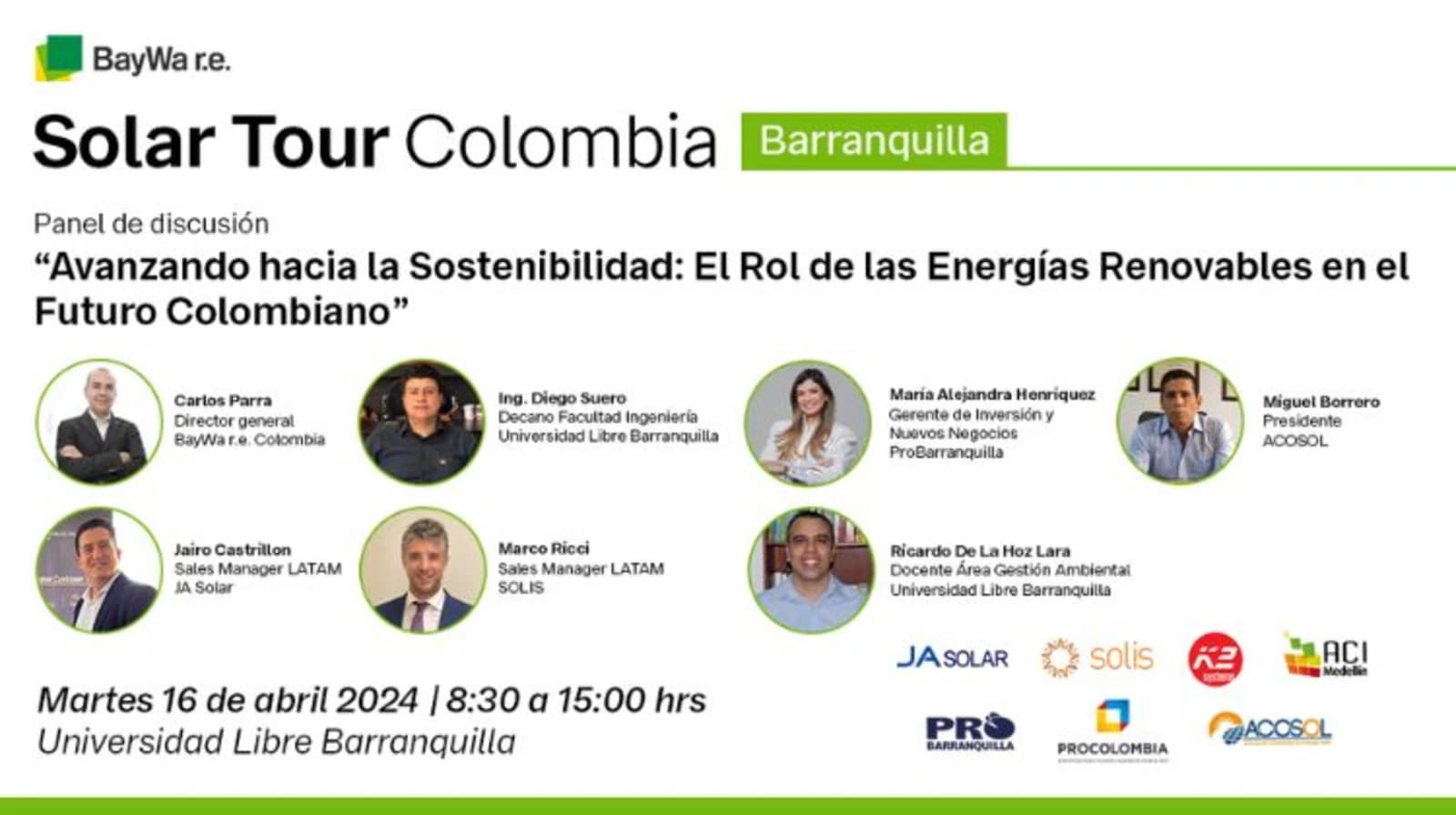 BayWa r.e. Colombia is organizing an event in Barranquilla with other leaders in the solar industry.
