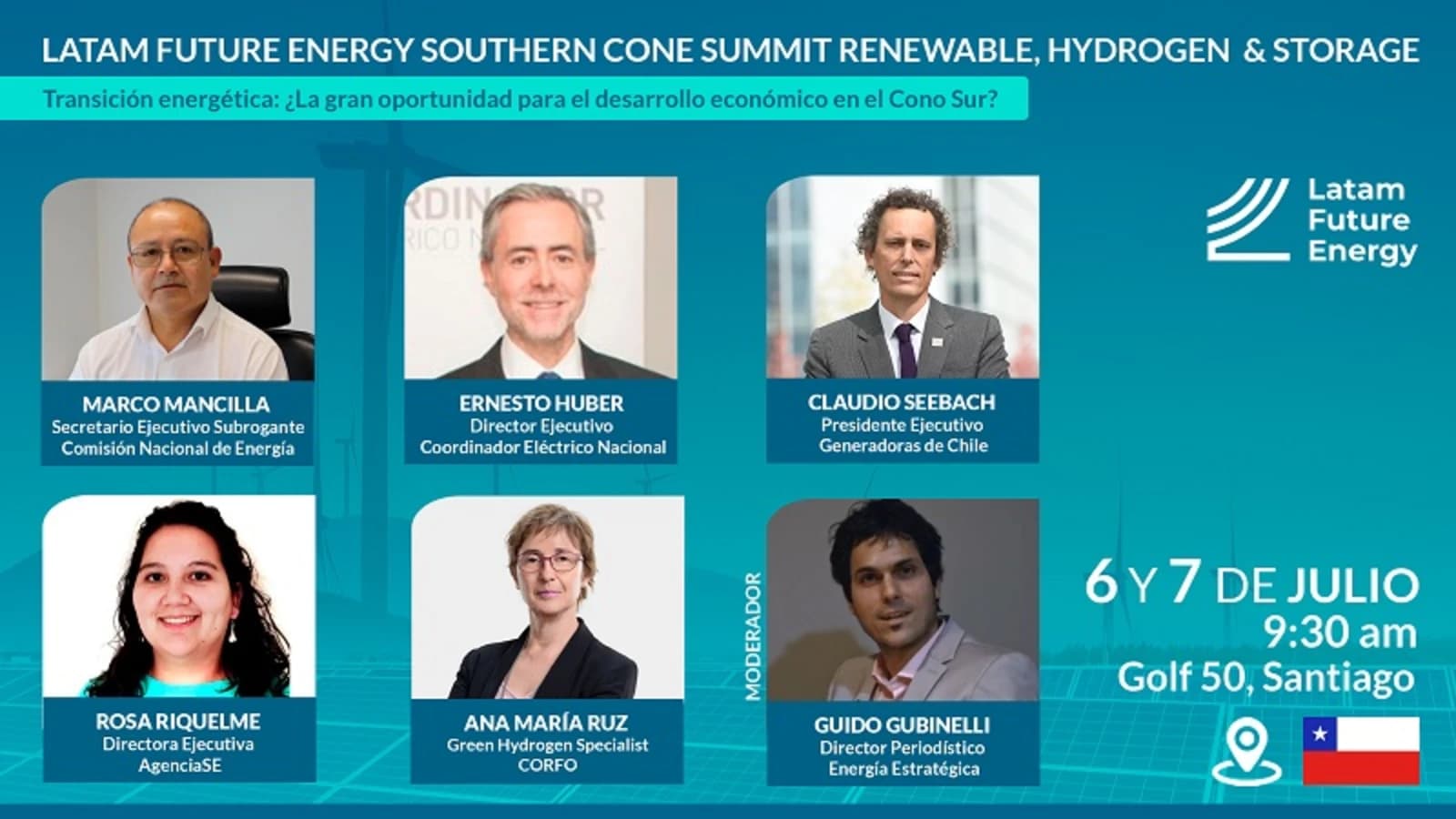 Energia do Futuro da América Latina: Partes interessadas discutirão a transição energética justa no Chile.