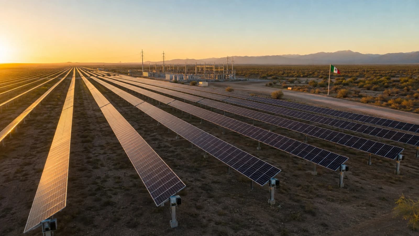 Tracker solar unifila con motor independiente por fila y altura mínima de 80 cm, según los requisitos técnicos de CFE.